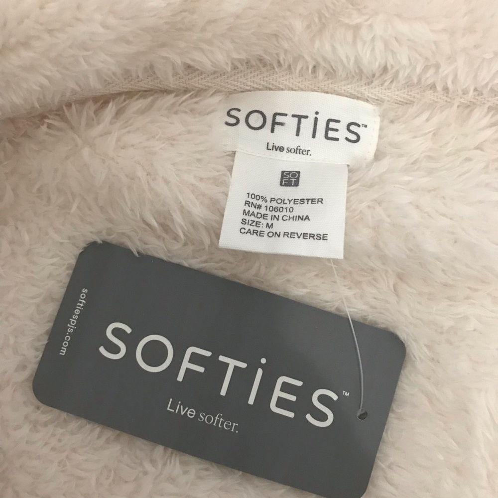 NWT Softies Dreamplush Zip Jacket In Almond Size M - Picture 8 of 8
